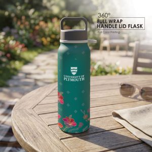 BS00042 Aurelia Hibiscus Handle Lid Flask