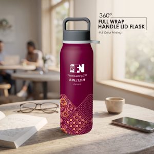 BS00042 Batik Harmony Handle Lid Flask