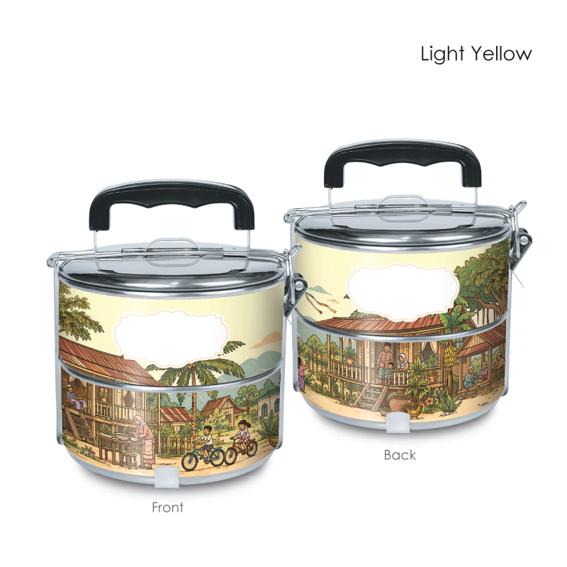 BS00048_Kampung Nostalgia_2 Tier 410 Stainless Steel Tiffin- Full Color Printing - Image 6