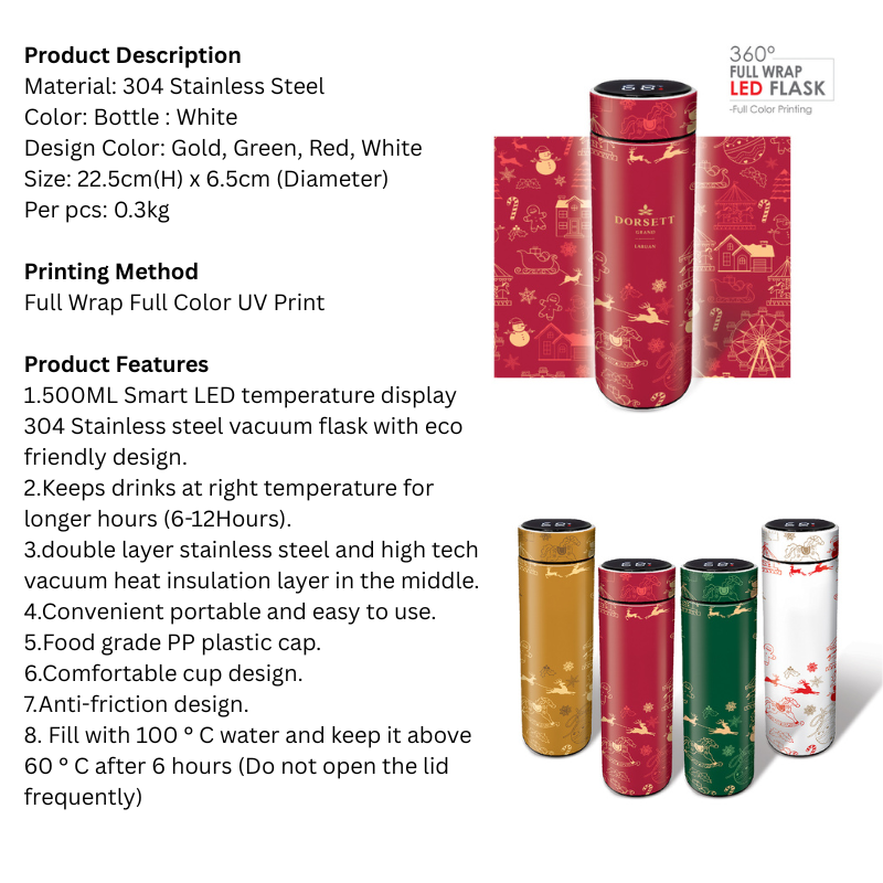 BS07009_Christmas Wonderland_Stainless Steel Thermos Flask 500ml with LED_Full Color Printing - Image 11