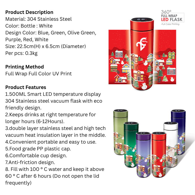 BS07009_Winter Village _Stainless Steel Thermos Flask 500ml with LED_Full Color Printing - Image 13