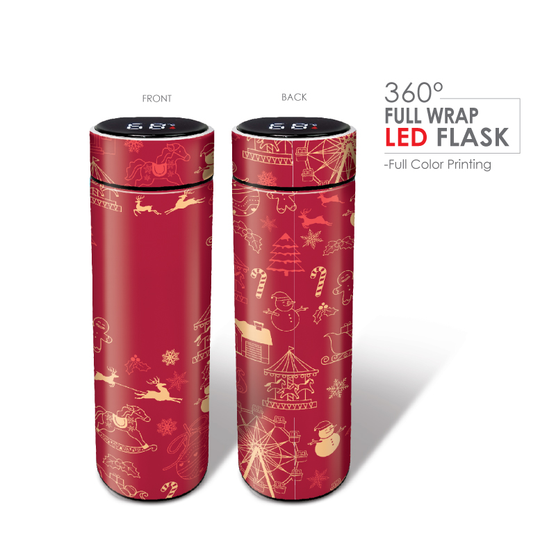 BS07009_Christmas Wonderland_Stainless Steel Thermos Flask 500ml with LED_Full Color Printing - Image 3