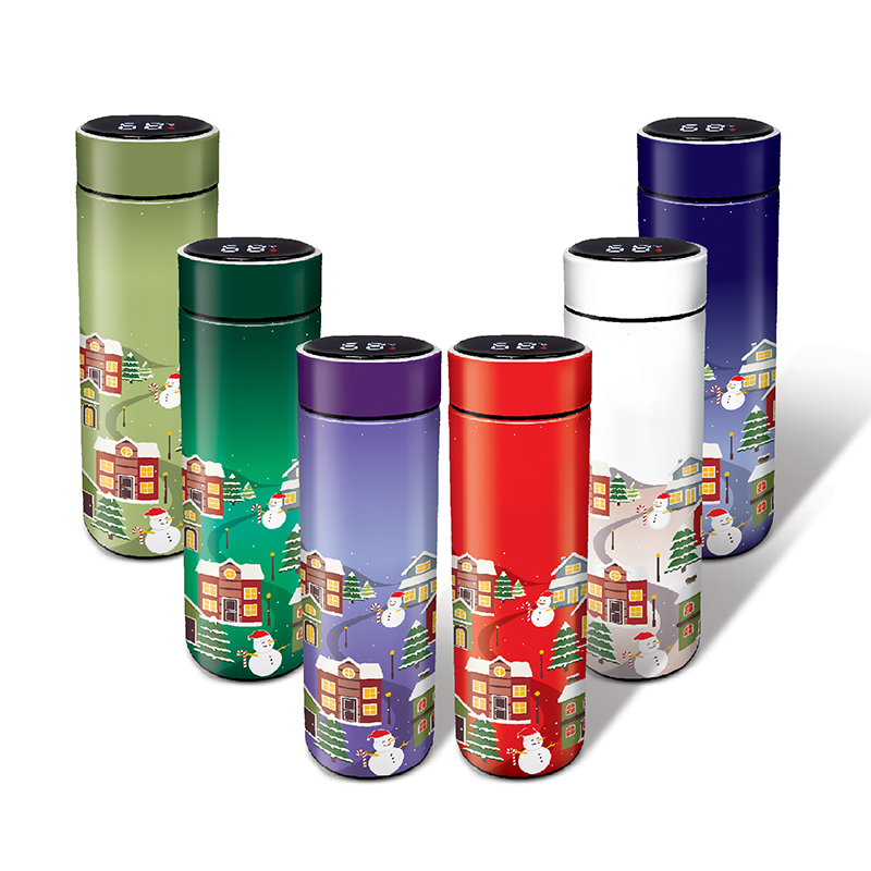 BS07009_Winter Village _Stainless Steel Thermos Flask 500ml with LED_Full Color Printing - Image 2
