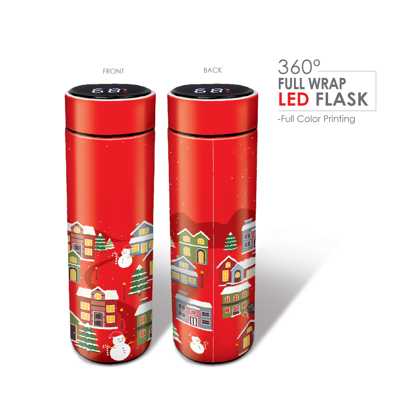 BS07009_Winter Village _Stainless Steel Thermos Flask 500ml with LED_Full Color Printing - Image 3