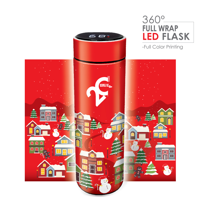 BS07009_Winter Village _Stainless Steel Thermos Flask 500ml with LED_Full Color Printing